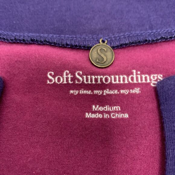 Soft Surroundings Tunic Top Womens Large Purples 3/4 Sleeve Knit Cover up - Picture 7 of 14